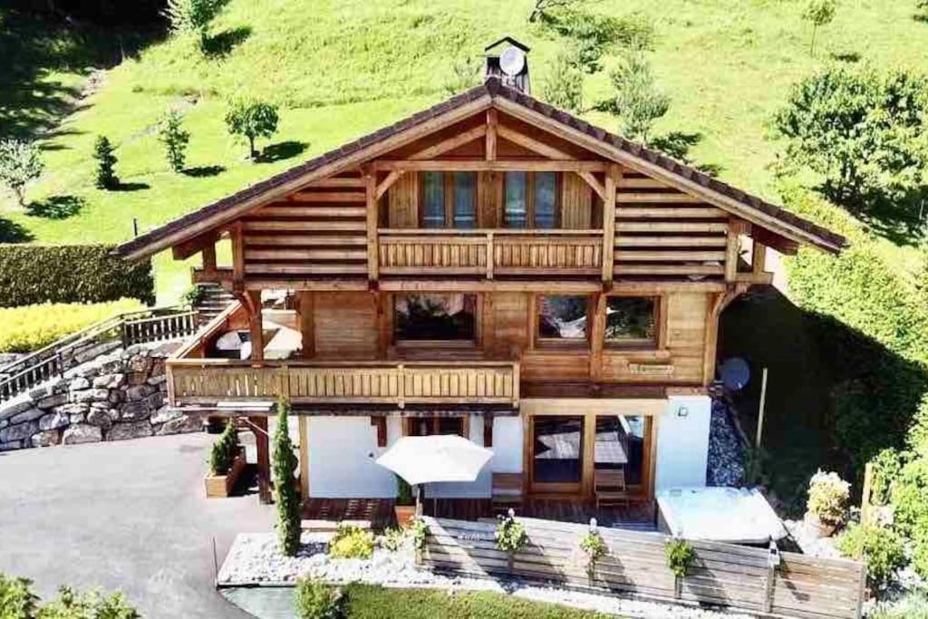 Androsace Appartement Dans Chalet Bois Avec Jacuzzi Privatif Terrasse Et Vue Montagne Les Villards-sur-Thones Ngoại thất bức ảnh