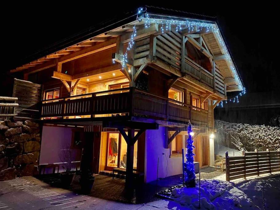 Androsace Appartement Dans Chalet Bois Avec Jacuzzi Privatif Terrasse Et Vue Montagne Les Villards-sur-Thones Ngoại thất bức ảnh